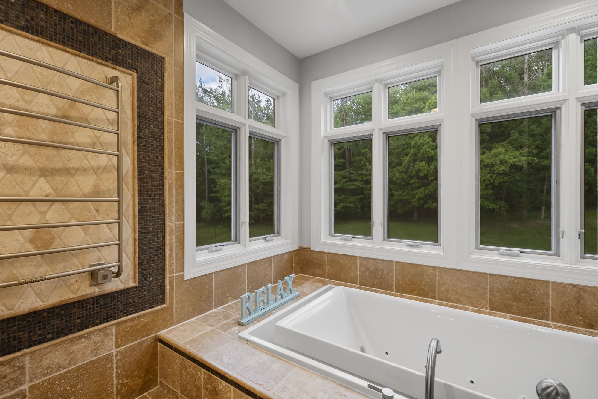 Spa bathroom with walk-in shower
