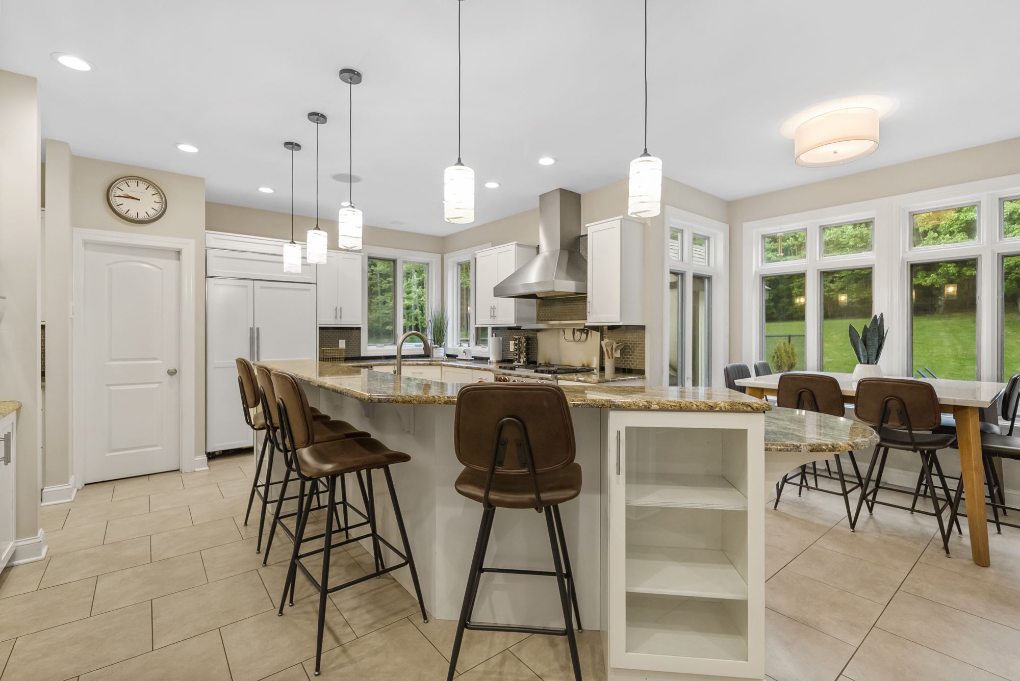 The chef's kitchen, wide